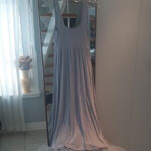 Wilfred🤍Soft Gray Maxi Dress SIZE S with Stretch JERSEY FABRIC